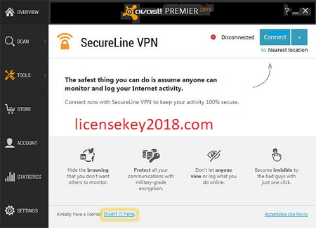 avast secureline vpn license key not working